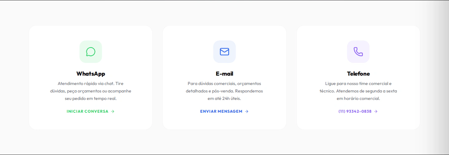 Canais de atendimento da 3D GO PRINT